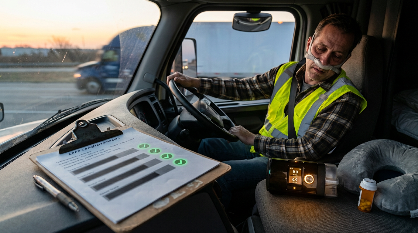 How can drivers with sleep apnea qualify again after a failed DOT physical?