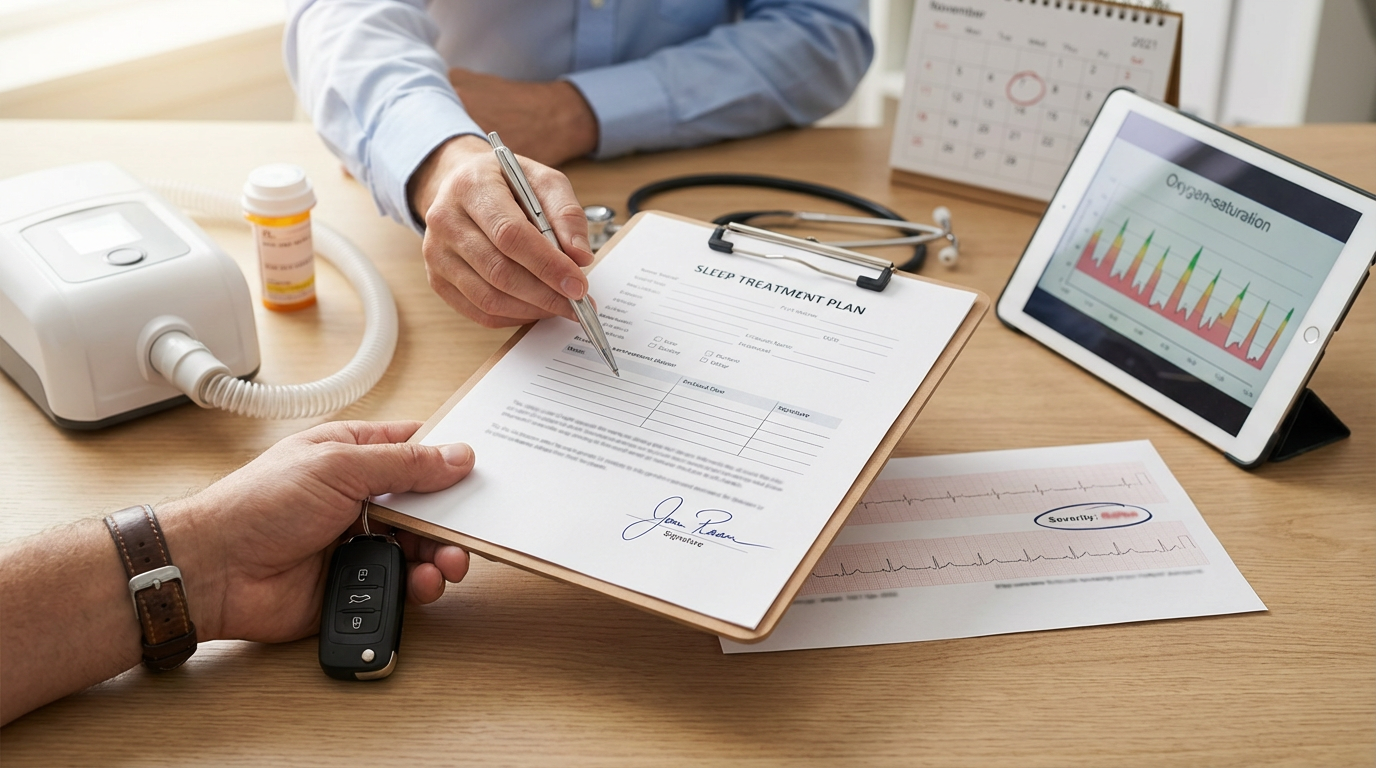 How can drivers with sleep apnea qualify again after a failed DOT physical?