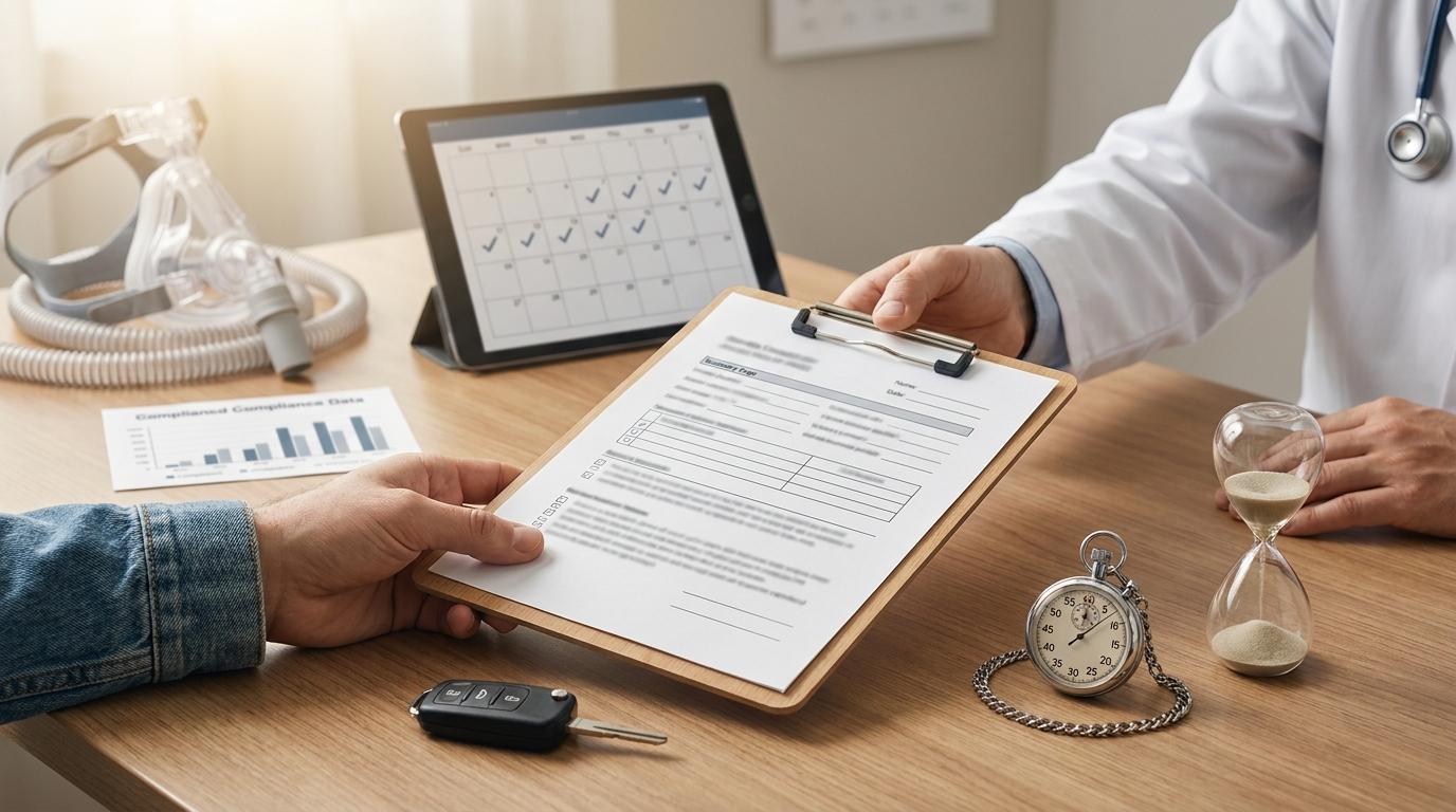 How can drivers with sleep apnea qualify again after a failed DOT physical?