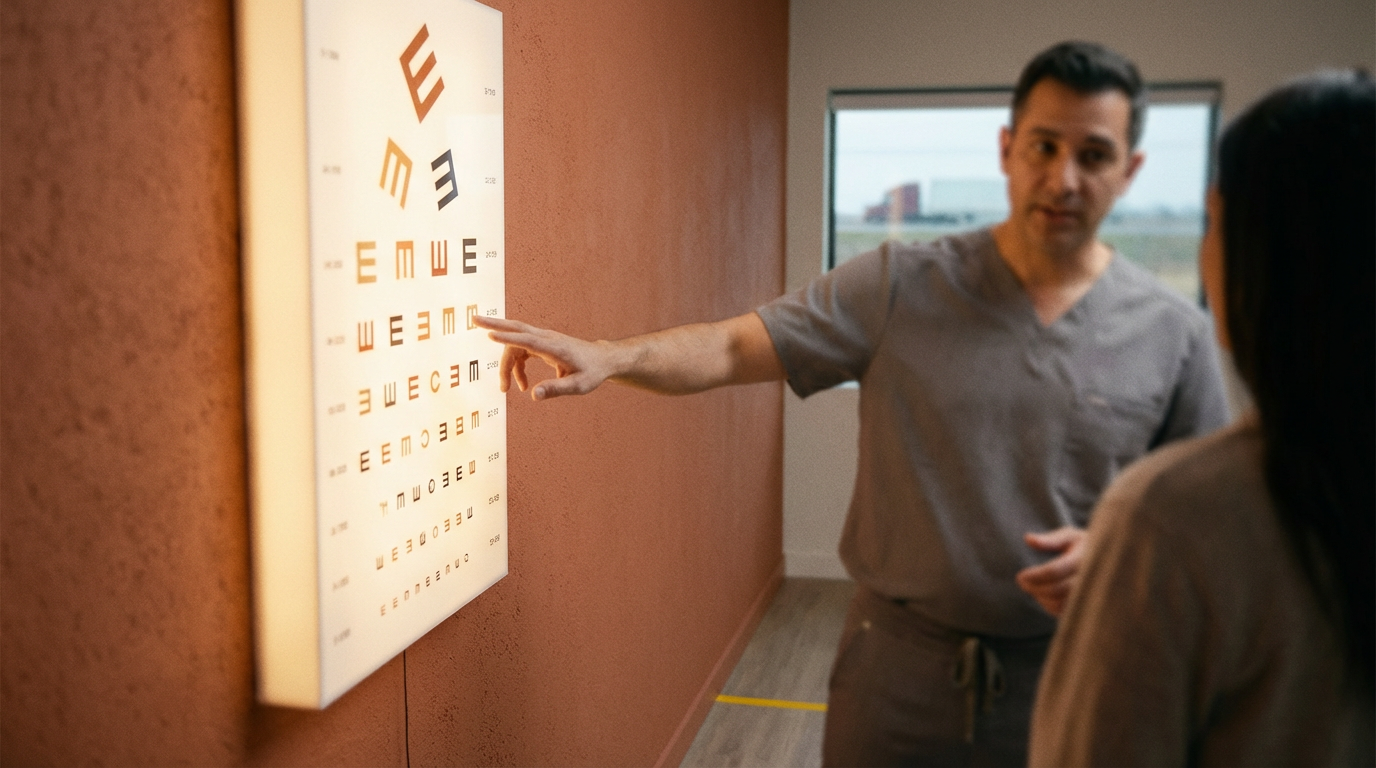 What eye chart is used for a DOT physical?