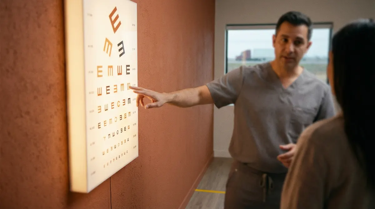 What eye chart is used for a DOT physical?