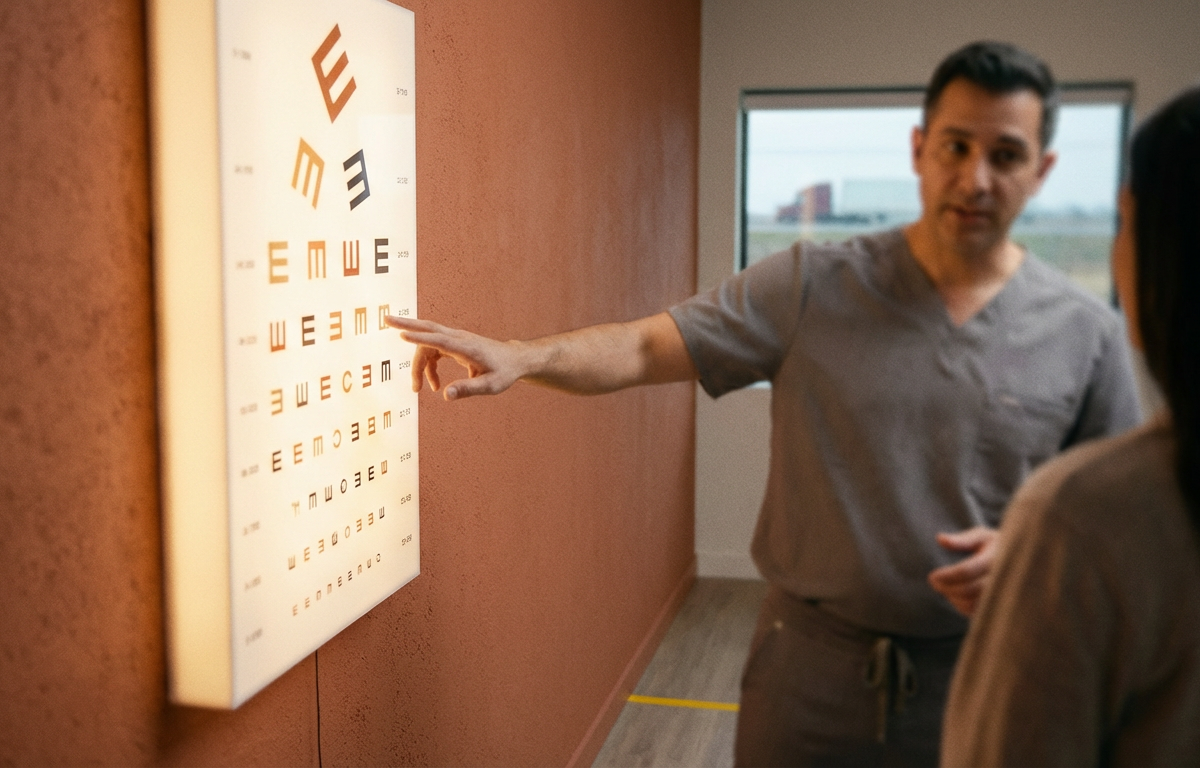 What eye chart is used for a DOT physical?
